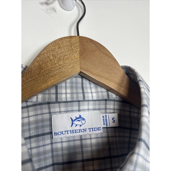 Southern Tide Coastal Passage Shirt Plaid Check Gray Stretch Men S - Picture 3 of 4